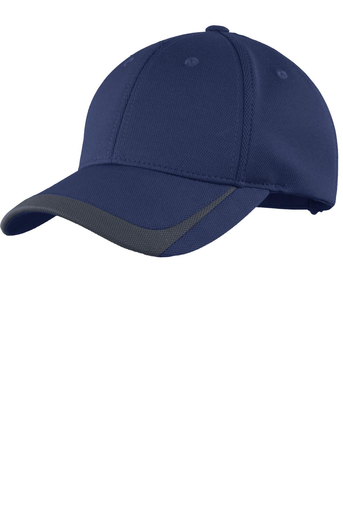 Sport-Tek Pique Colorblock Cap. STC24 - True Navy/ Graphite