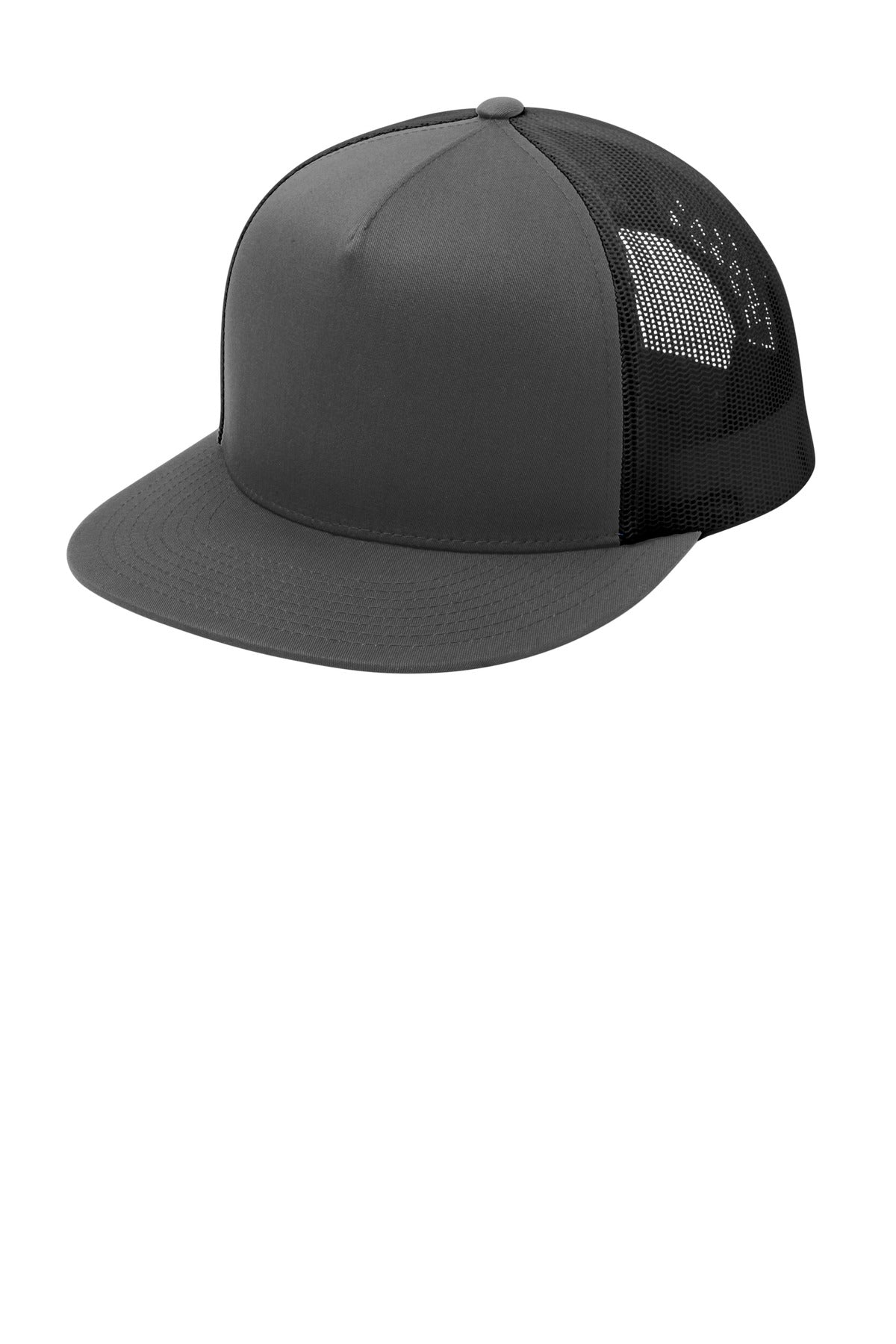 Sport-Tek YP Classics  5-Panel Classic Trucker Mesh Back Cap. STC38 - Graphite/ Graphite