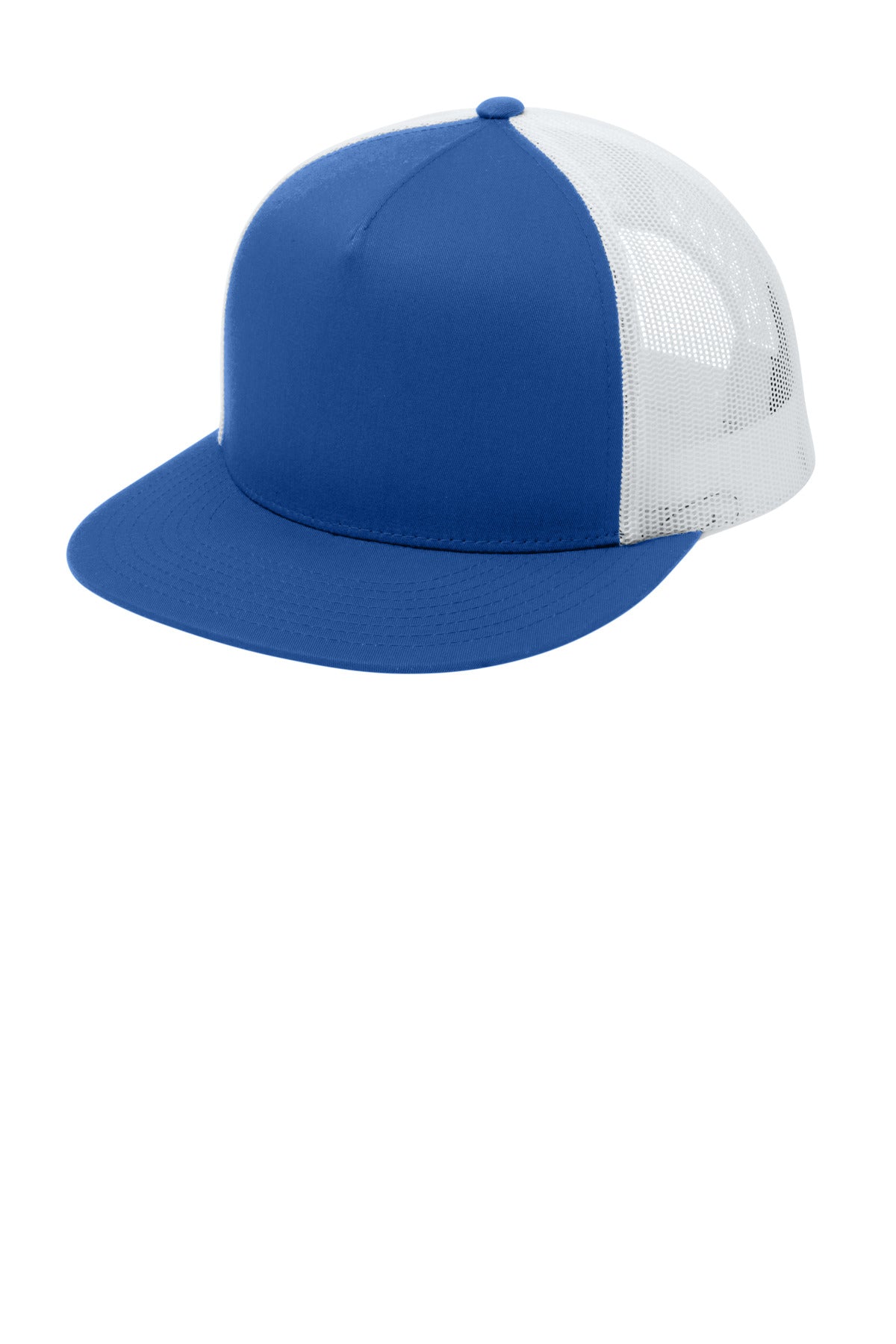 Sport-Tek YP Classics  5-Panel Classic Trucker Mesh Back Cap. STC38 - True Royal/ White