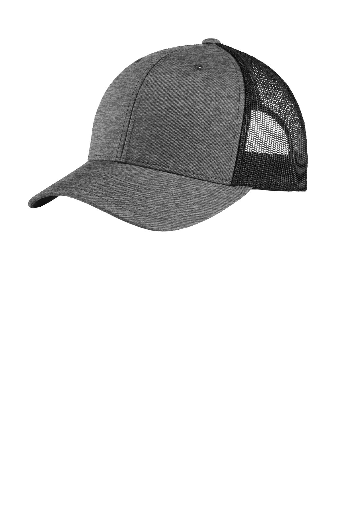 Sport-Tek YP Classics Retro Trucker Cap. STC39 - Heather Grey/ Black