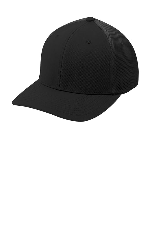 Sport-Tek  Flexfit  Air Mesh Back Cap. STC40 - Black/ Black