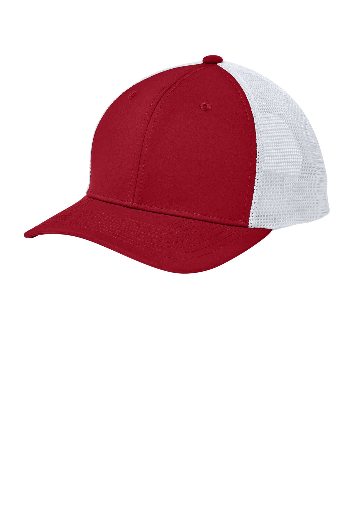Sport-Tek Club Trucker Cap STC46 - Deep Red/ White