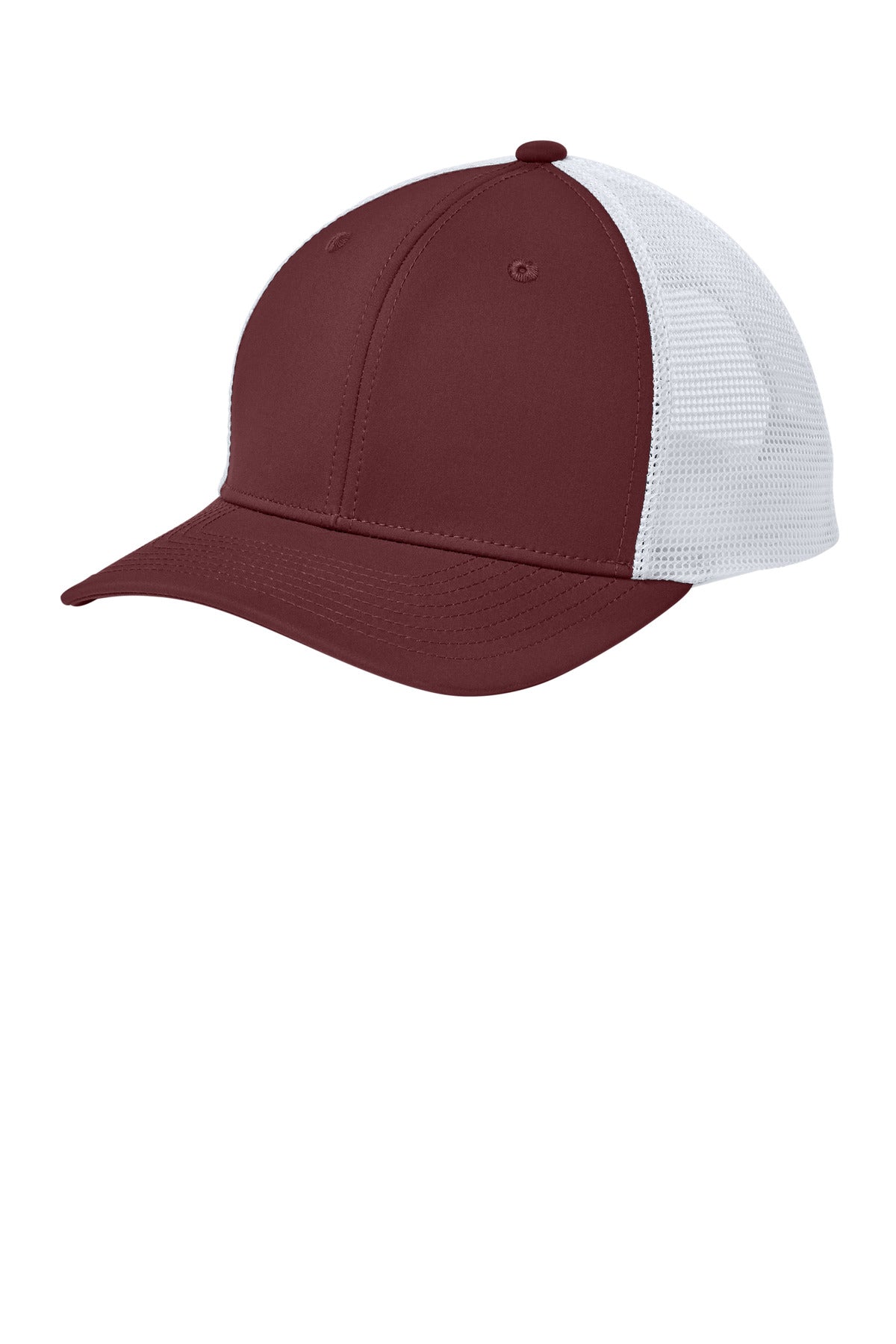 Sport-Tek Club Trucker Cap STC46 - Maroon/ White