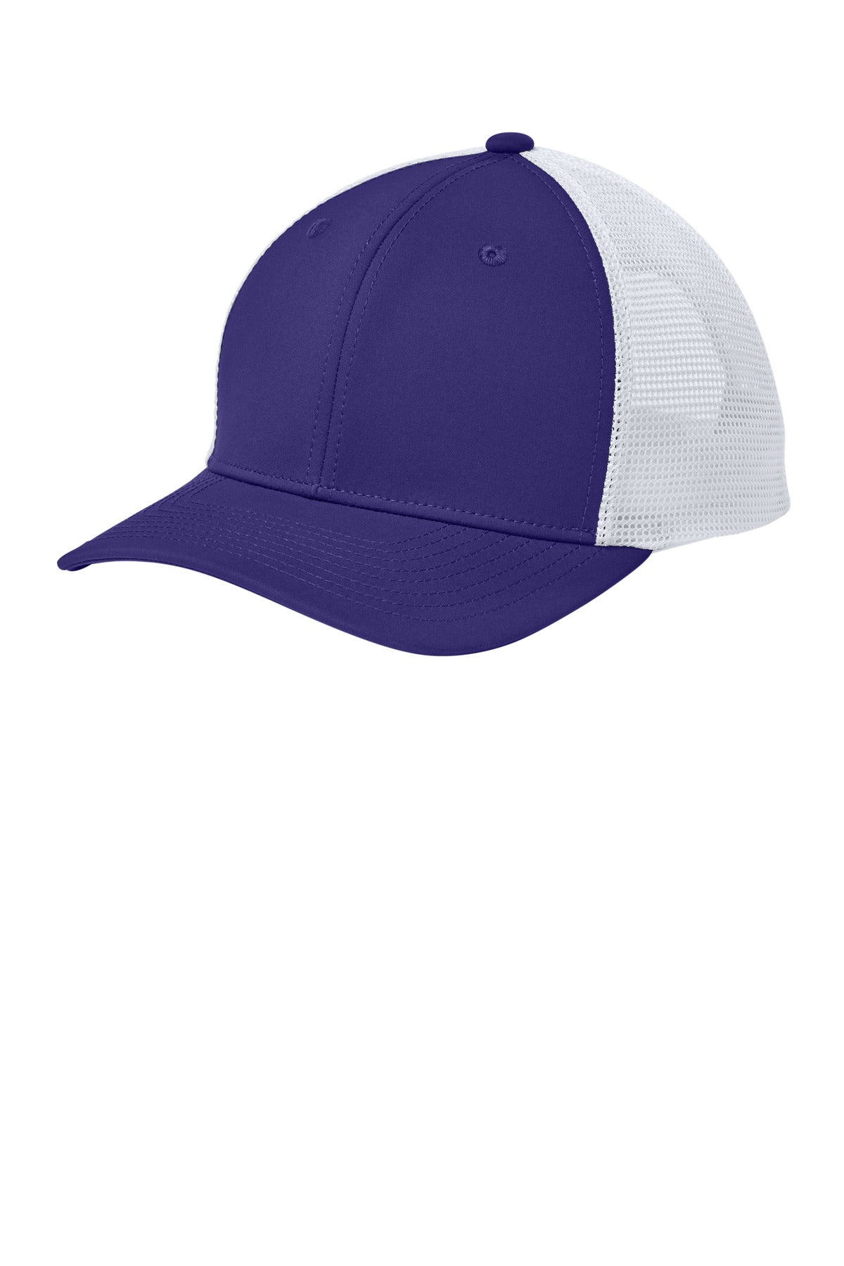 Sport-Tek Club Trucker Cap STC46 - Purple/ White