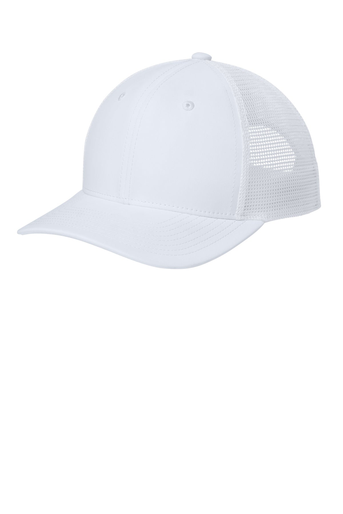 Sport-Tek Club Trucker Cap STC46 - White/ White