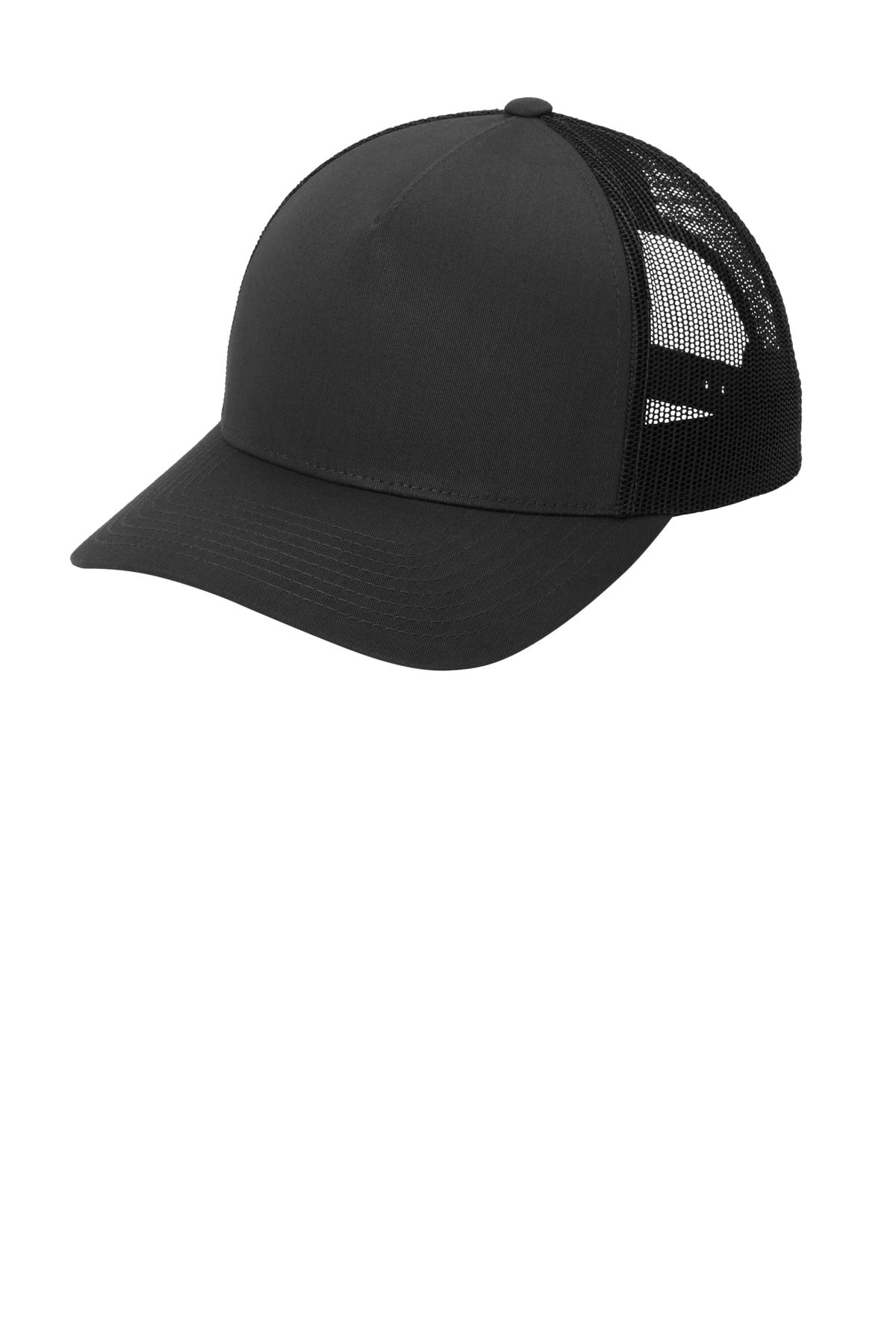 Sport-Tek YP Classics Retro Trucker 5-Panel Cap STC54 - Black/ Black
