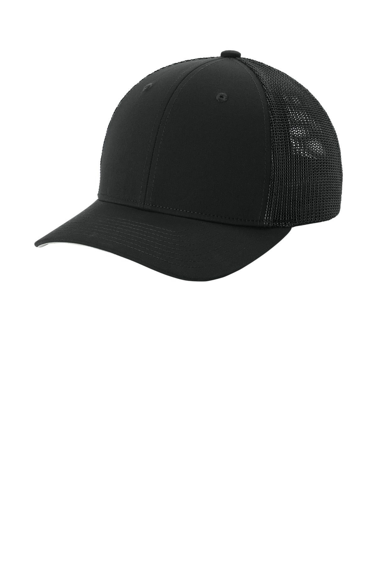 Sport-Tek Stretch-Tek Mesh Back Cap STC60 - Black/ Black