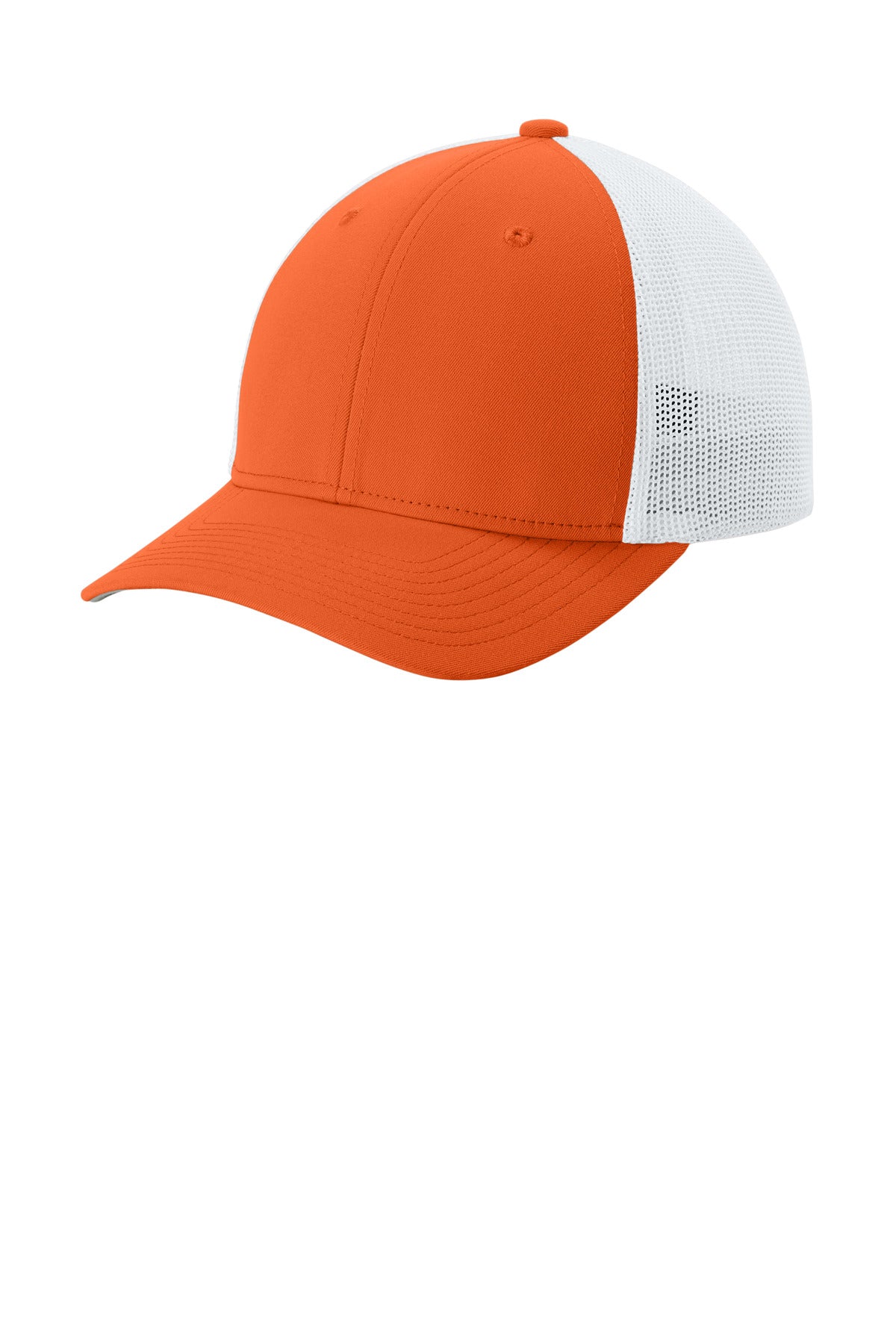 Sport-Tek Stretch-Tek Mesh Back Cap STC60 - Deep Orange/ White