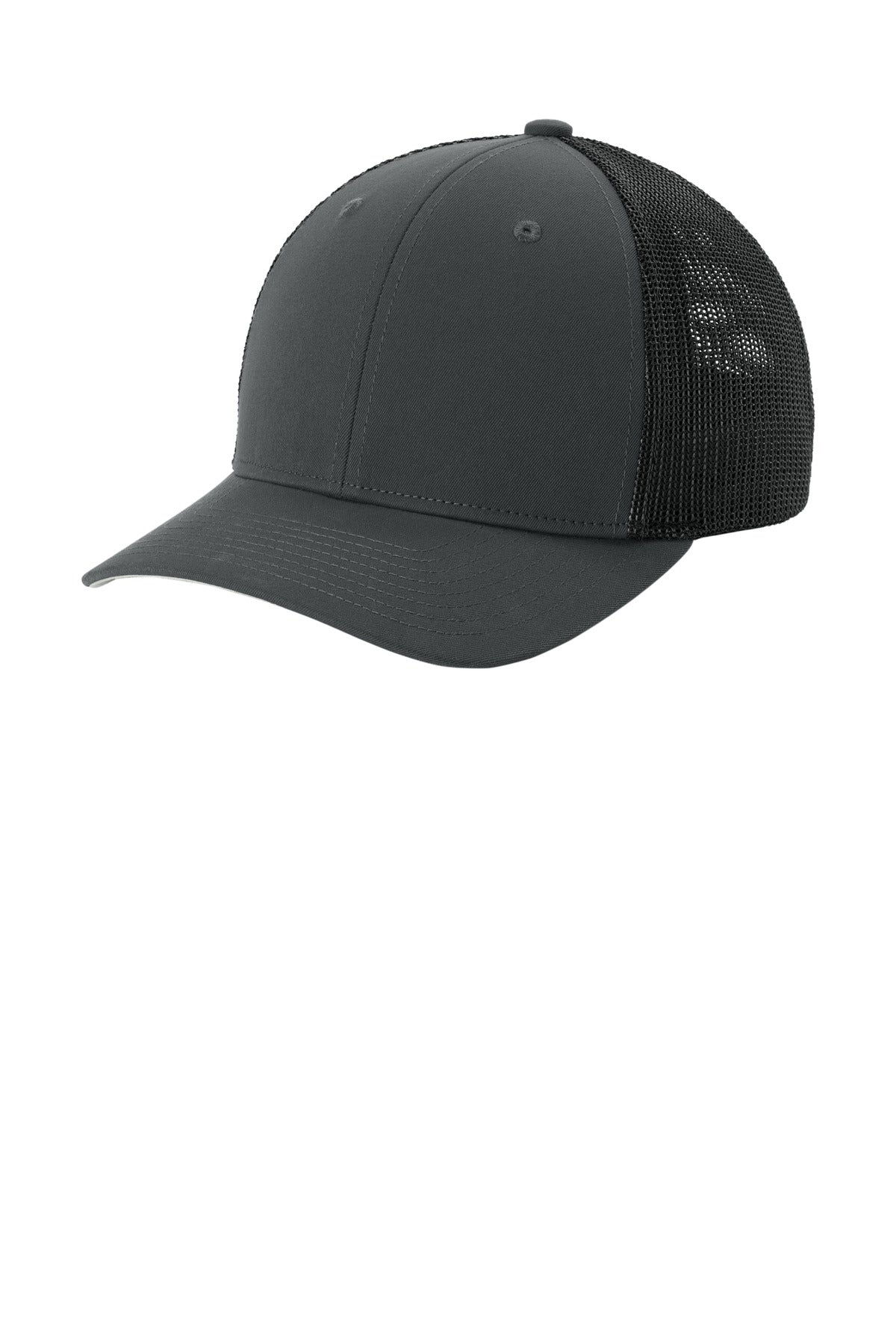Sport-Tek Stretch-Tek Mesh Back Cap STC60 - Iron Grey/ Black