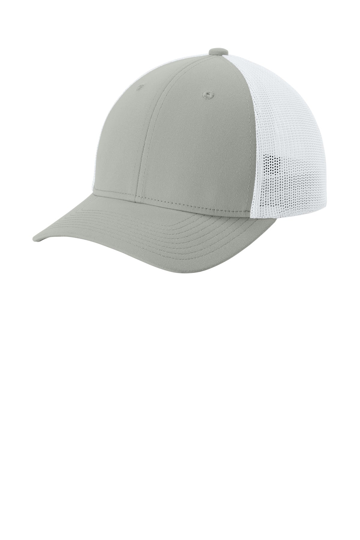 Sport-Tek Stretch-Tek Mesh Back Cap STC60 - Silver/ White