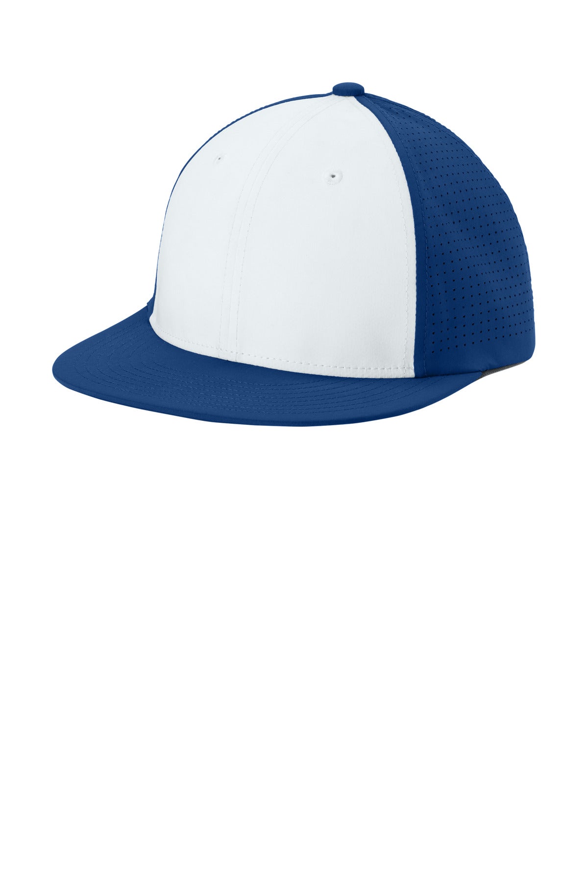 Sport-Tek Pro-Cut Stretch-Tek Cap STC64 - White/ True Royal/ True Royal