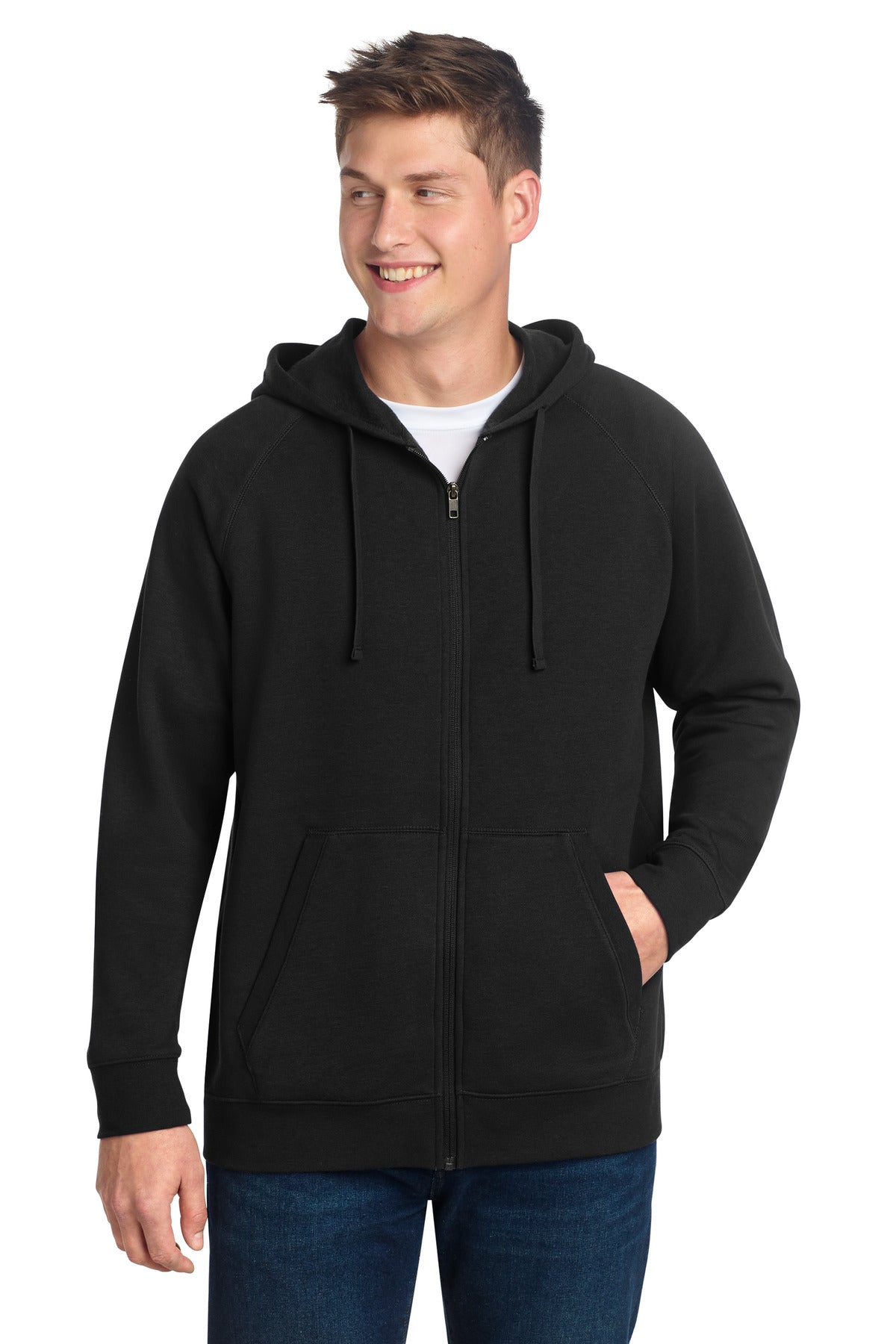 Sport-Tek Drive Fleece Hooded Full-Zip STF201 - Black
