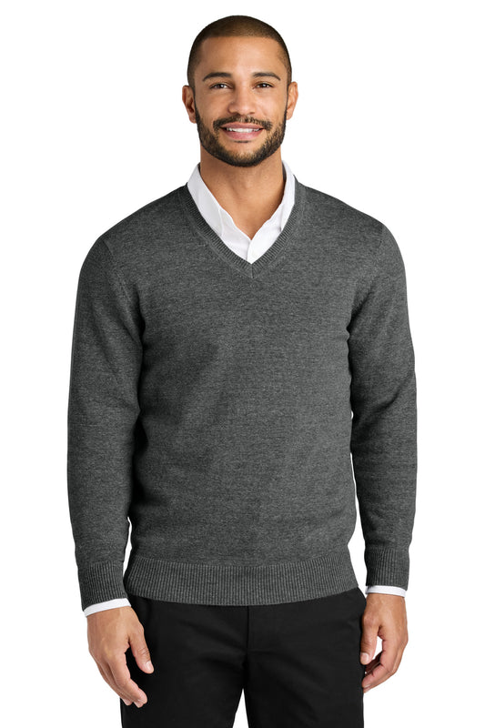 Port Authority Easy Care V-Neck Sweater SW2850 - Charcoal Heather