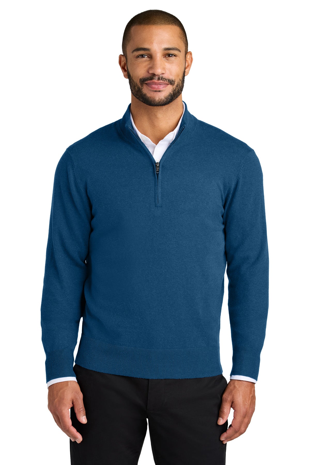Port Authority Easy Care 1/4-Zip Sweater SW2900 - Aegean Blue Heather