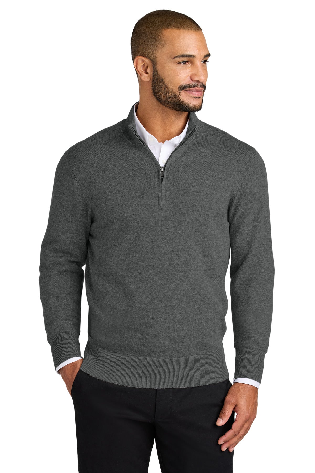 Port Authority Easy Care 1/4-Zip Sweater SW2900 - Charcoal Heather