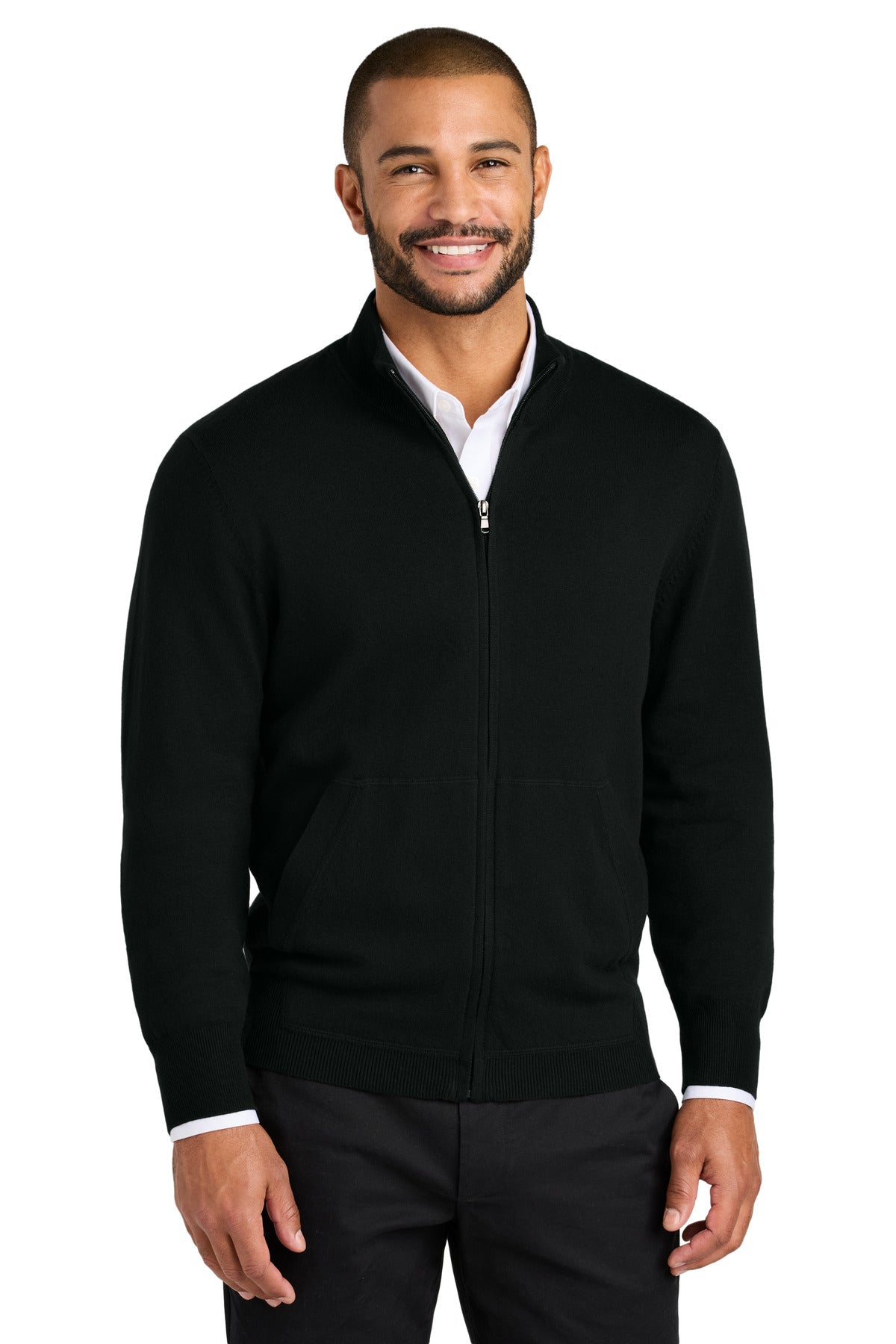 Port Authority Easy Care Full-Zip Sweater SW2901 - Deep Black