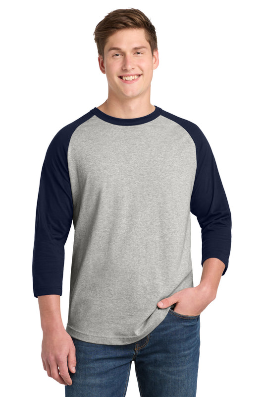 Sport-Tek Colorblock Raglan Jersey.  T200 - Heather Grey/ Navy