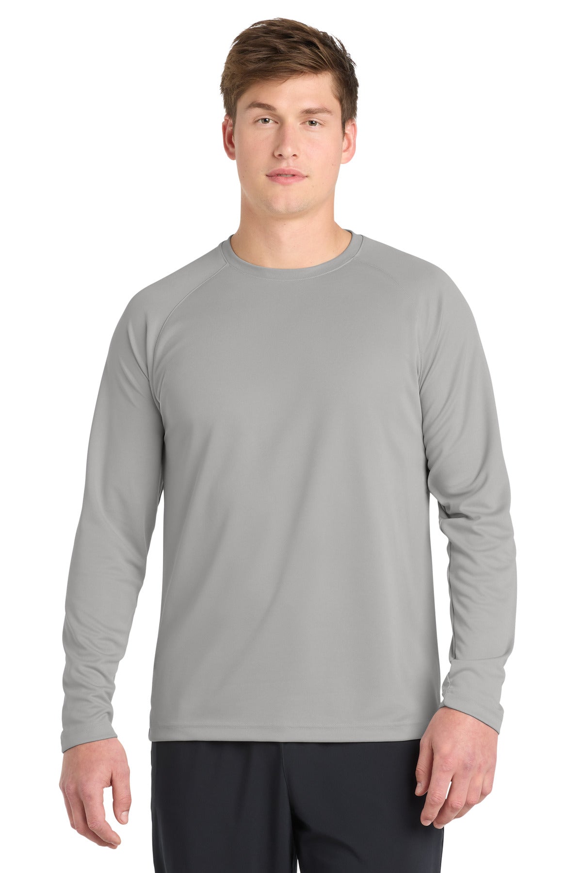 Sport-Tek Dry Zone Long Sleeve Raglan T-Shirt. T473LS - Silver