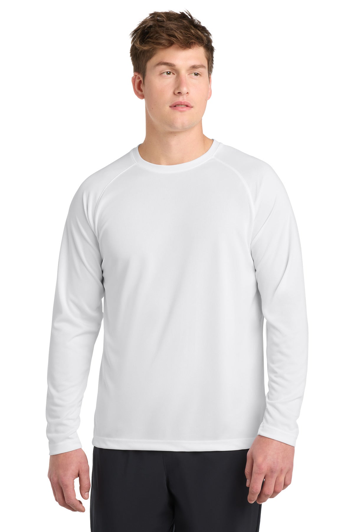 Sport-Tek Dry Zone Long Sleeve Raglan T-Shirt. T473LS - White