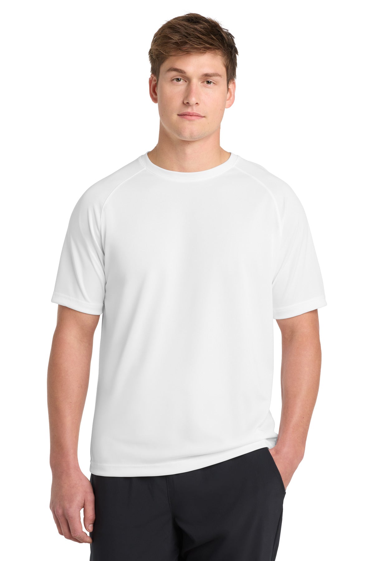 Sport-Tek Dry Zone Short Sleeve Raglan T-Shirt. T473 - White