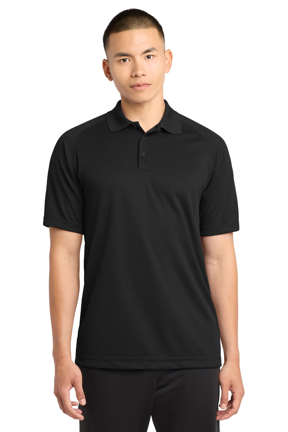 Sport-Tek Dry Zone Raglan Polo. T475 - Black