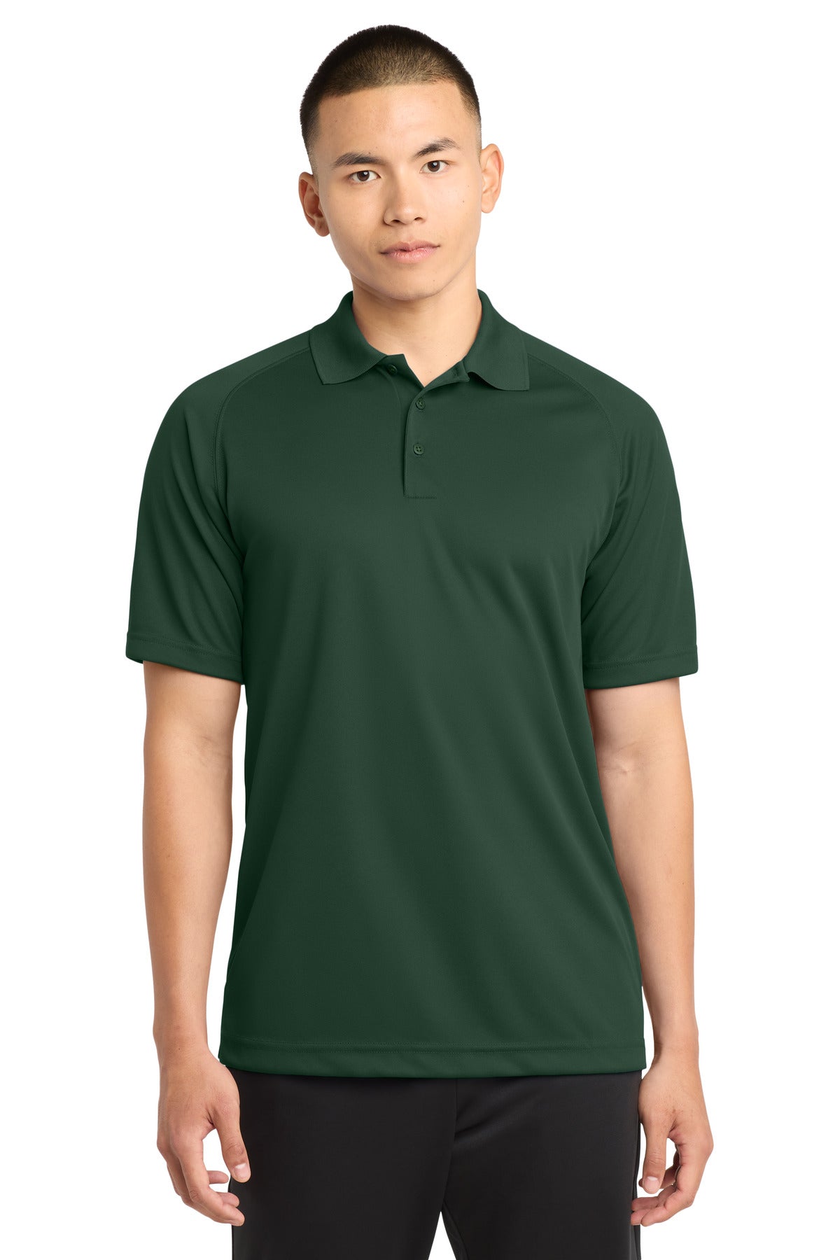Sport-Tek Dry Zone Raglan Polo. T475 - Forest Green