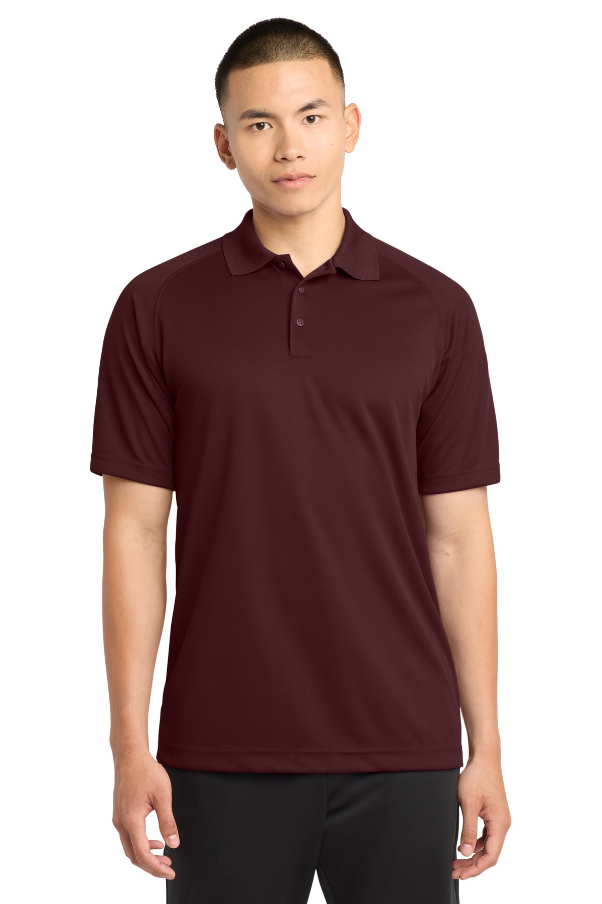Sport-Tek Dry Zone Raglan Polo. T475 - Maroon