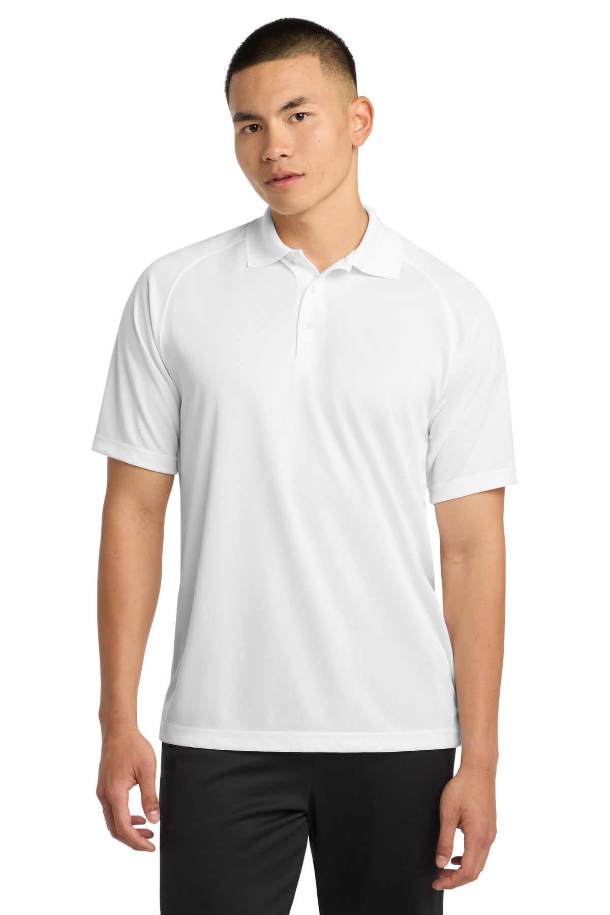 Sport-Tek Dry Zone Raglan Polo. T475 - White