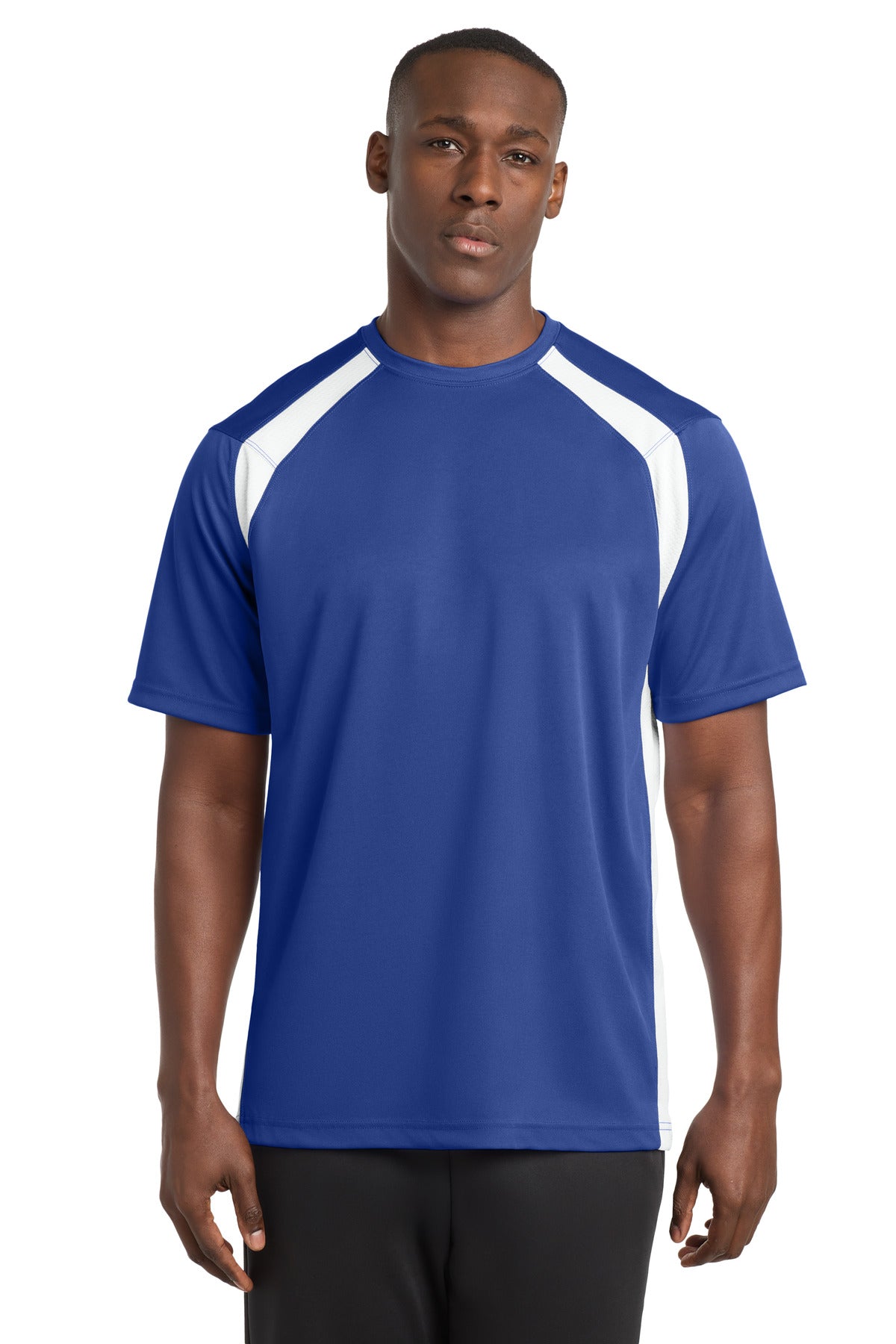 Sport-Tek Dry Zone Colorblock Crew. T478 - True Royal/ White