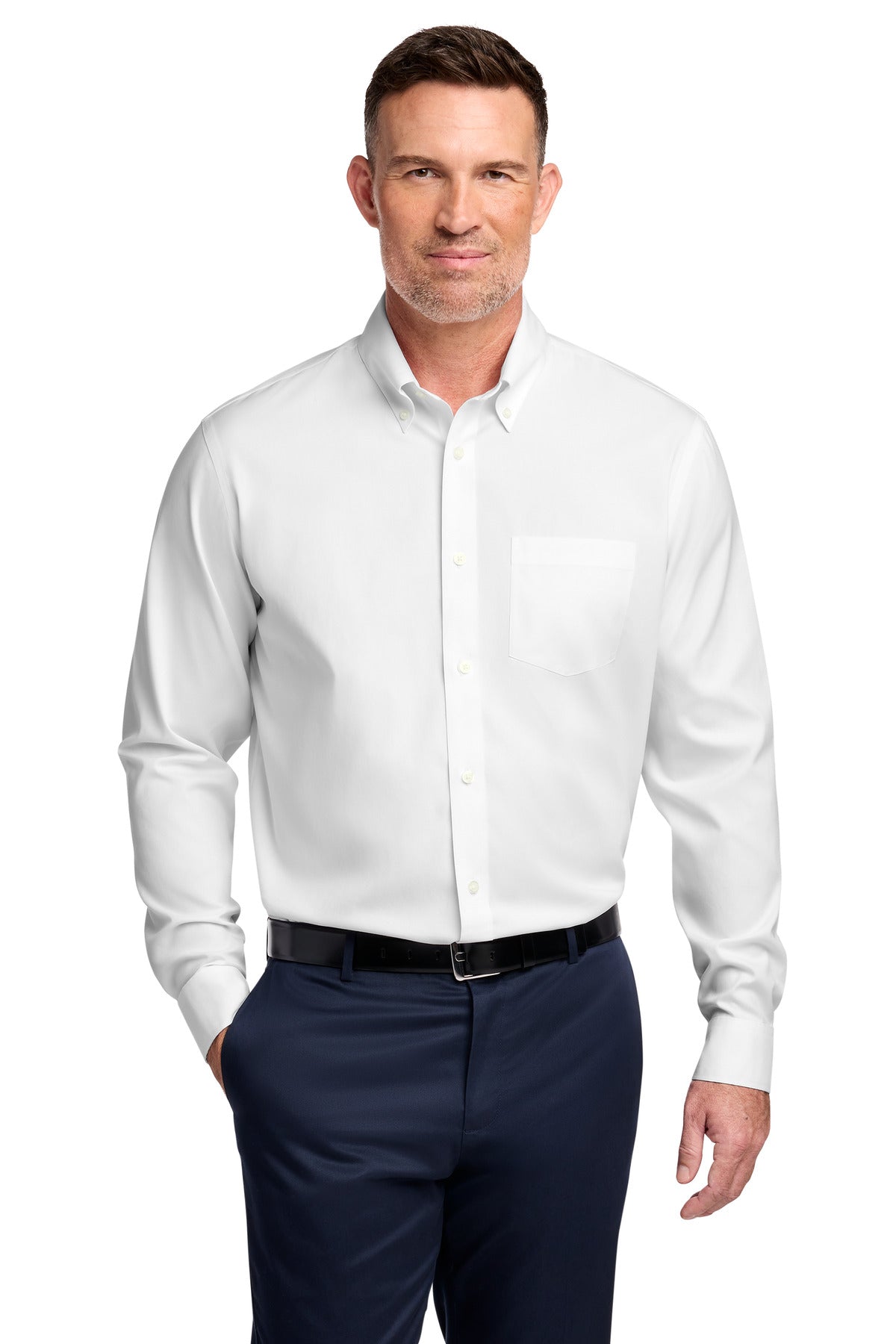 Brooks Brothers Tall Wrinkle-Free Stretch Pinpoint Shirt TBB18000 - White