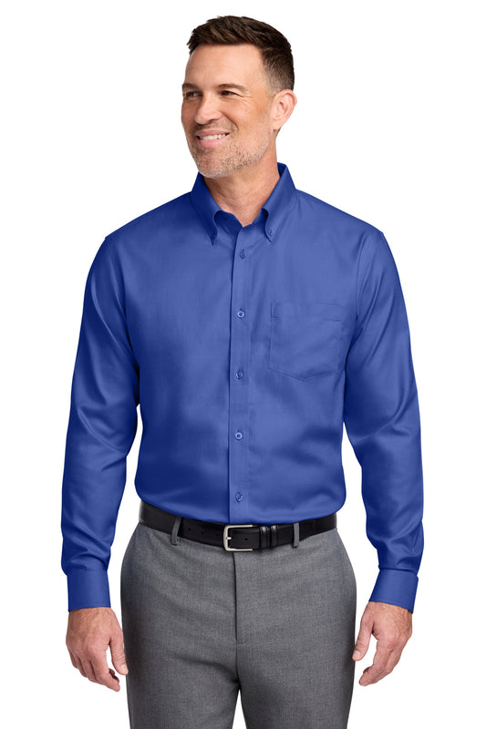 Brooks Brothers Tall Wrinkle-Free Stretch Nailhead Shirt TBB18002 - Cobalt Blue