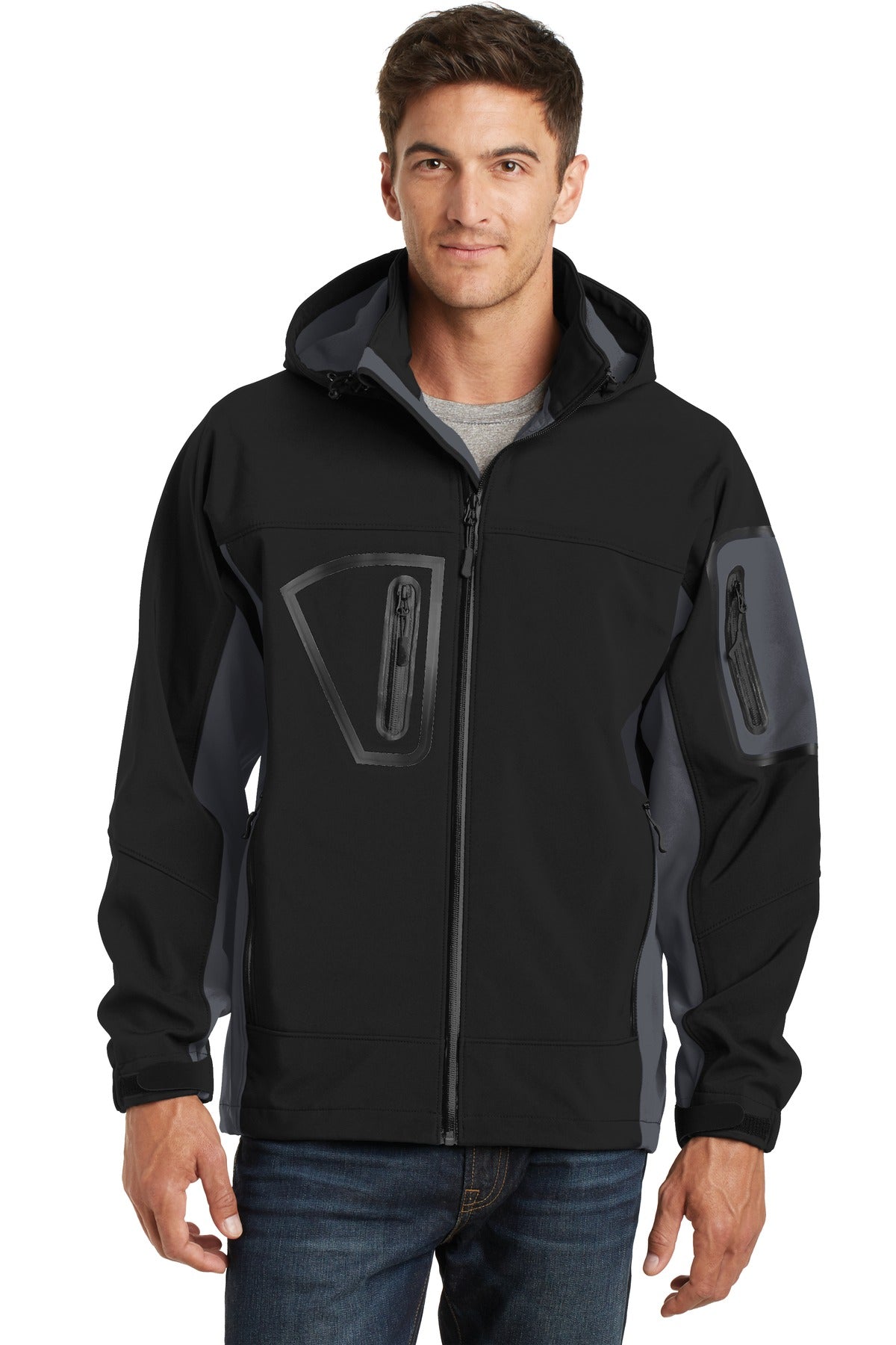 Port Authority Tall Waterproof Soft Shell Jacket. TLJ798 - Black/ Graphite