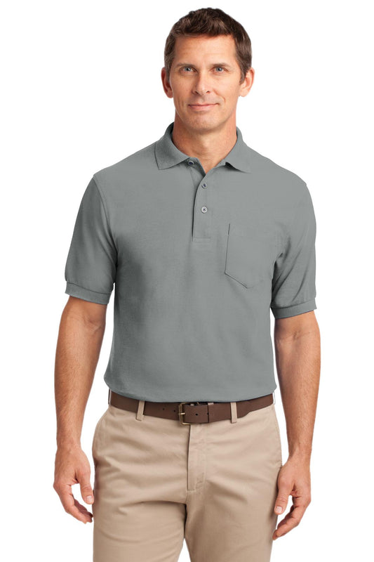 Port Authority Tall Silk Touch Polo with Pocket. TLK500P - Cool Grey