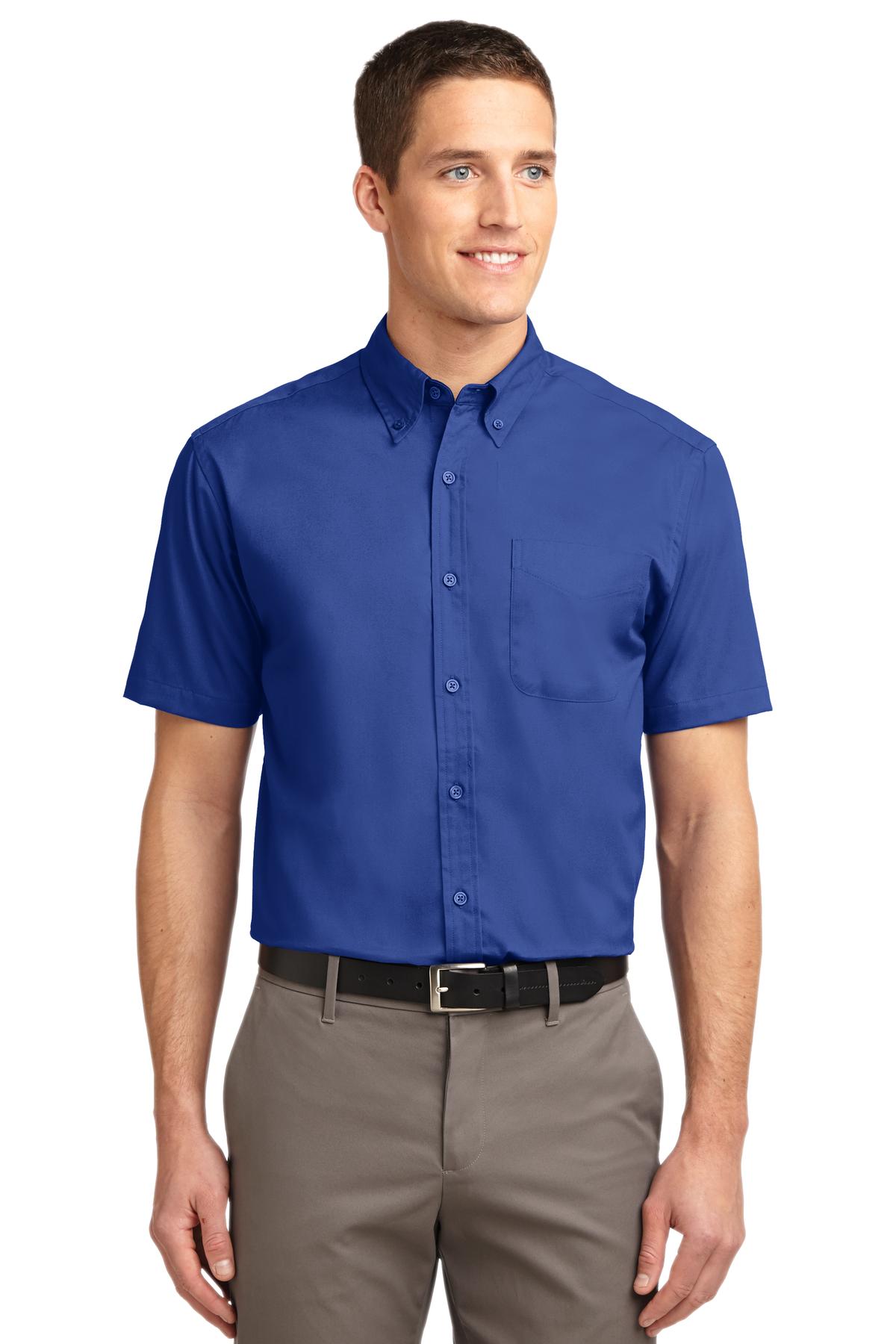 Port Authority Tall Short Sleeve Easy Care Shirt. TLS508 - Royal/ Classic Navy