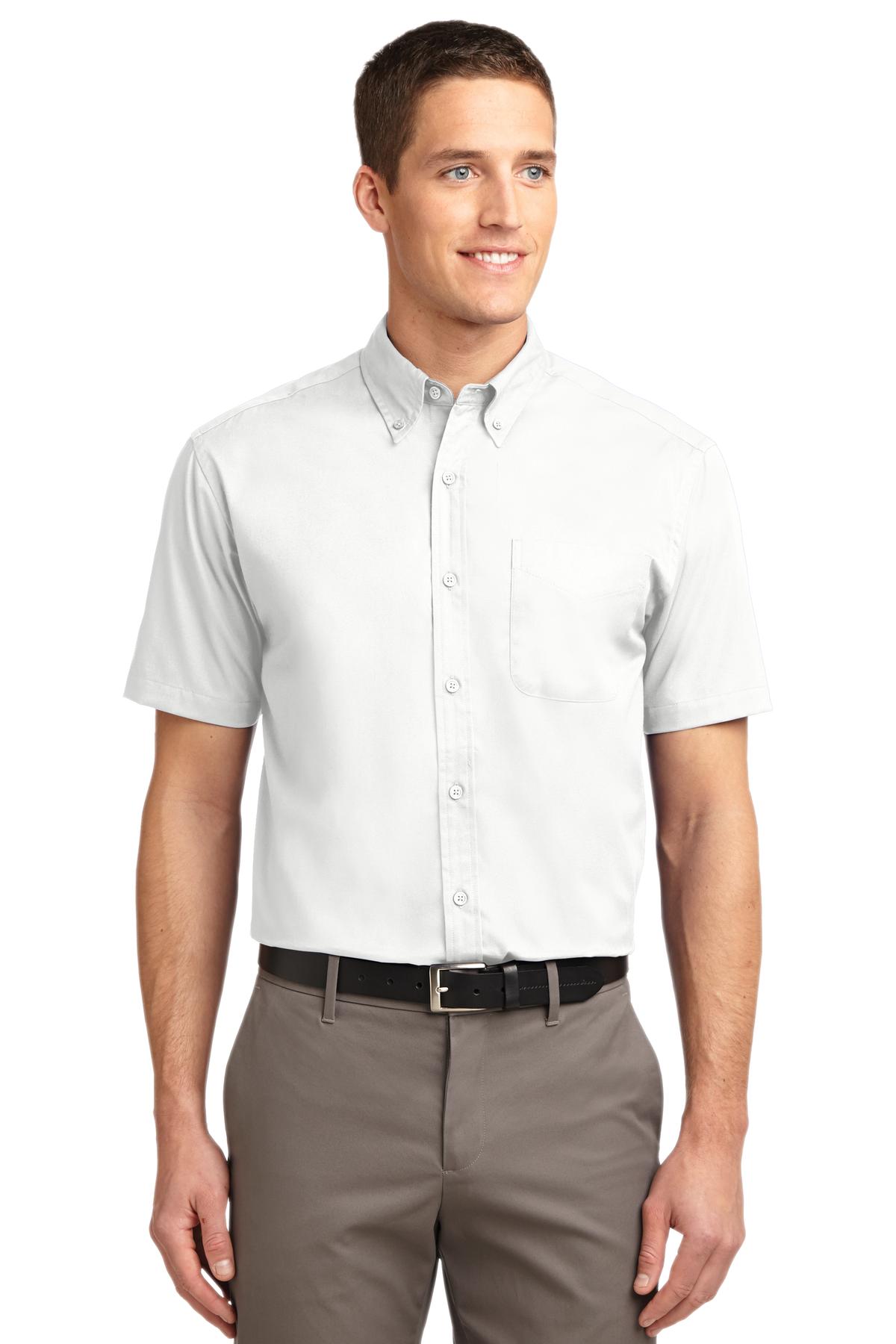 Port Authority Tall Short Sleeve Easy Care Shirt. TLS508 - White/ Light Stone