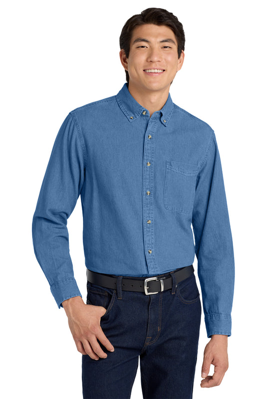 Port Authority Tall Long Sleeve Denim Shirt. TLS600 - Faded Blue