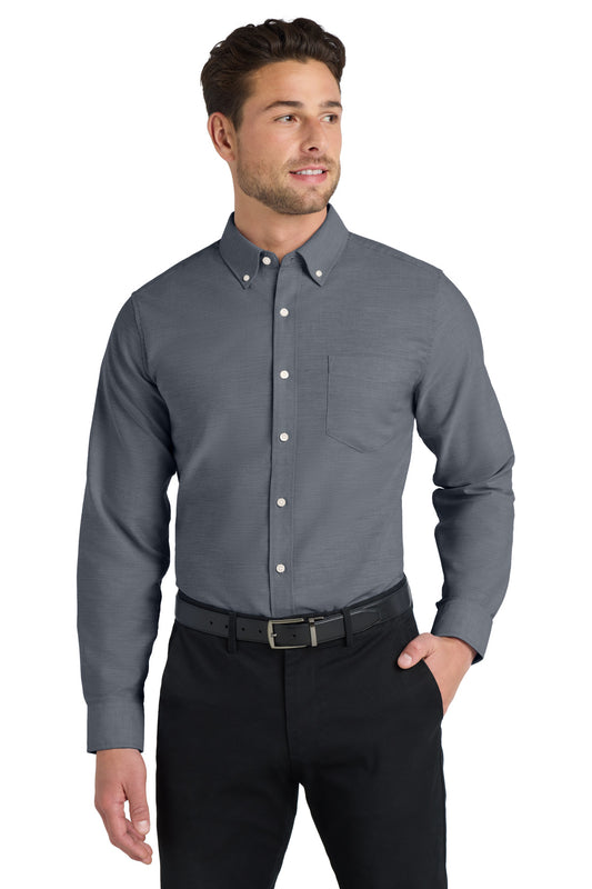 Port Authority Tall SuperPro Oxford Shirt. TS658 - Black