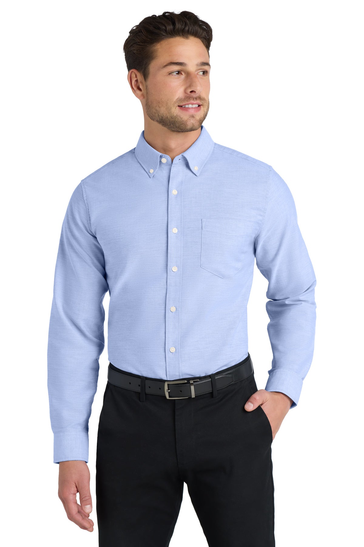 Port Authority Tall SuperPro Oxford Shirt. TS658 - Oxford Blue