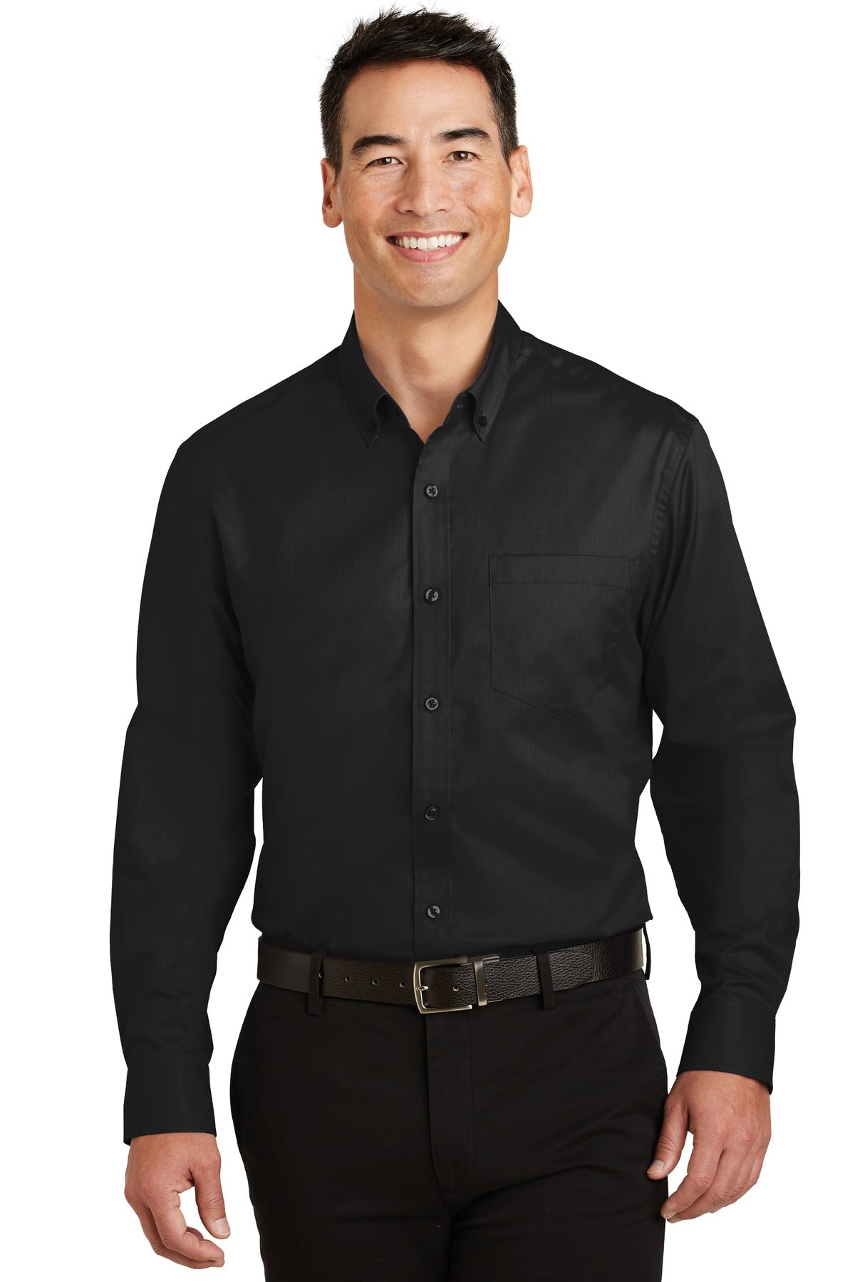 Port Authority Tall SuperPro Twill Shirt. TS663 - Black
