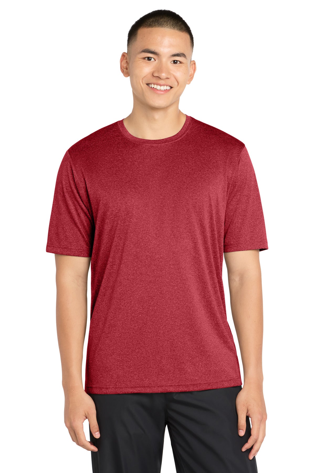 Sport-Tek Tall Heather Contender Tee. TST360 - Scarlet Heather