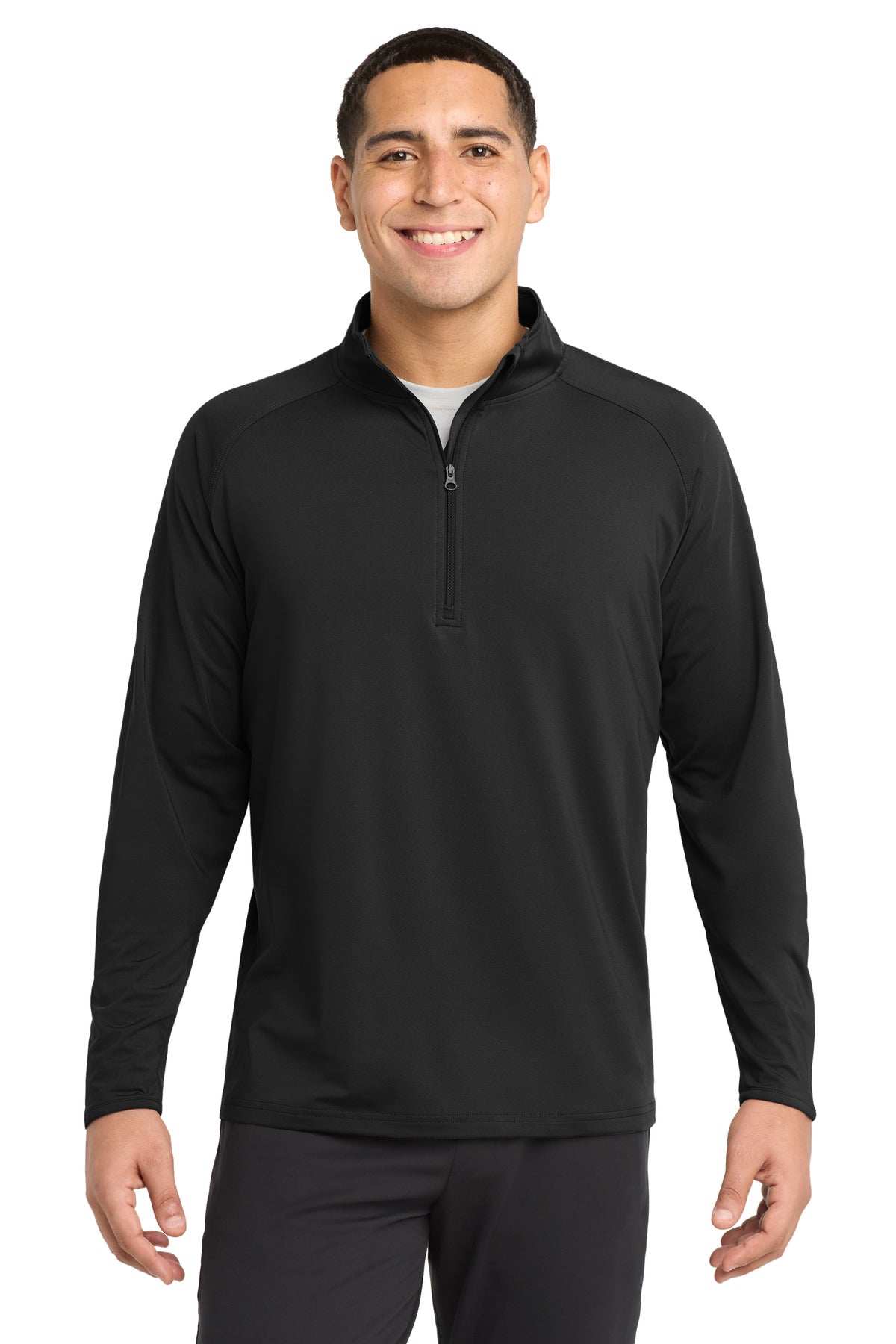 Sport-Tek Tall Sport-Wick Stretch 1/4-Zip Pullover. TST850 - Black