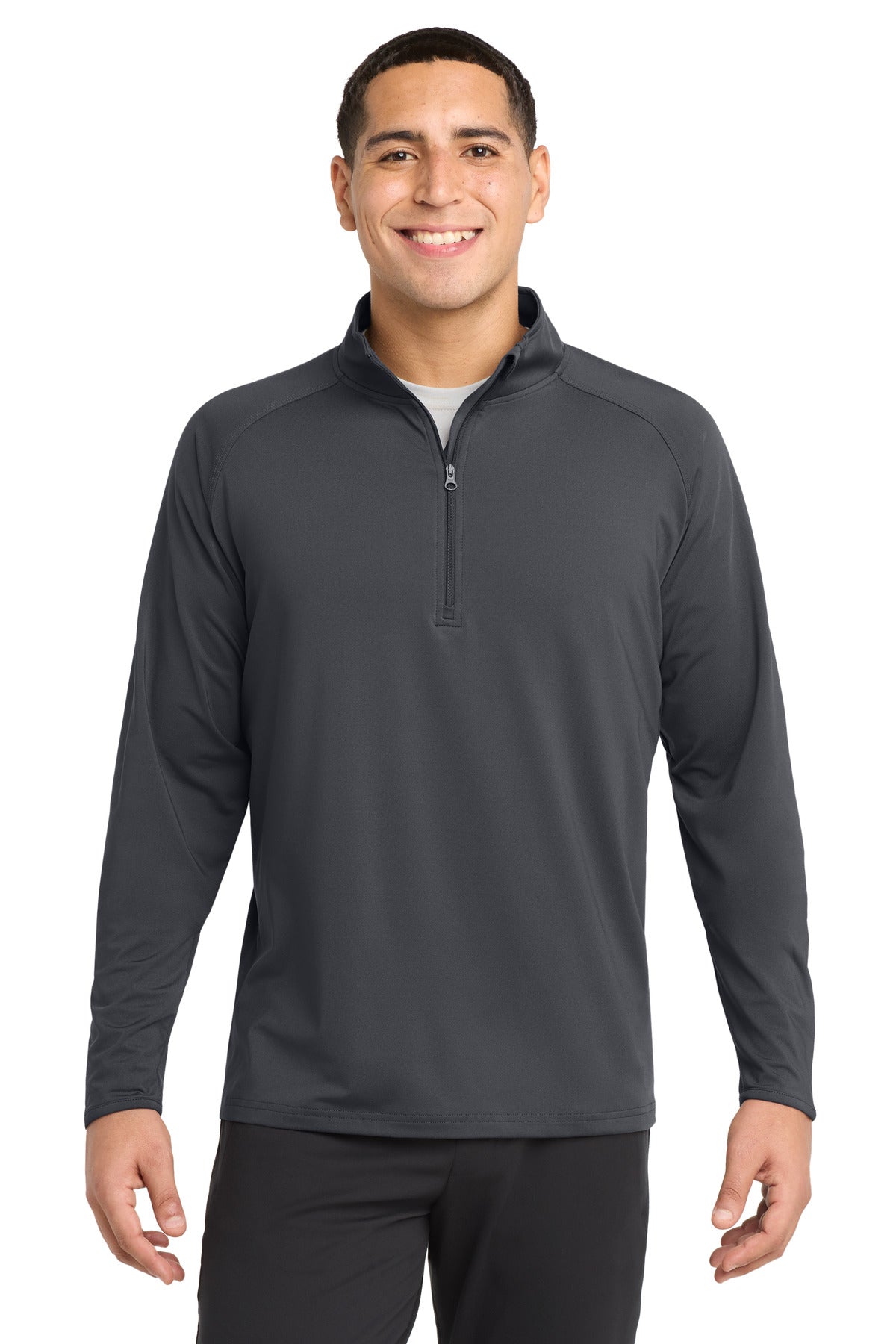 Sport-Tek Tall Sport-Wick Stretch 1/4-Zip Pullover. TST850 - Charcoal Grey