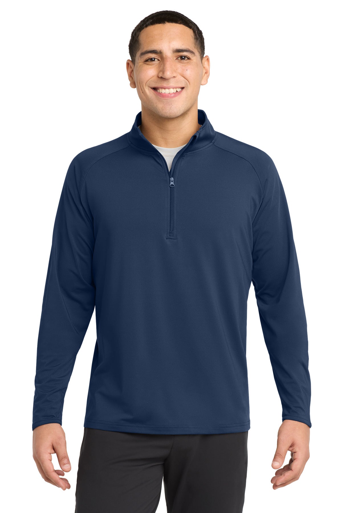 Sport-Tek Tall Sport-Wick Stretch 1/4-Zip Pullover. TST850 - True Navy