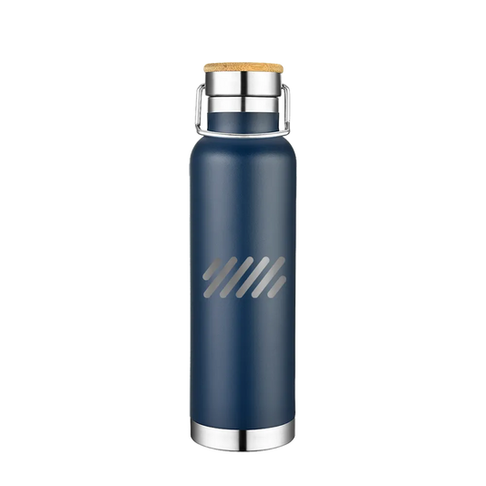 Slate 22 oz Vacuum Bottle W/ Bamboo Top