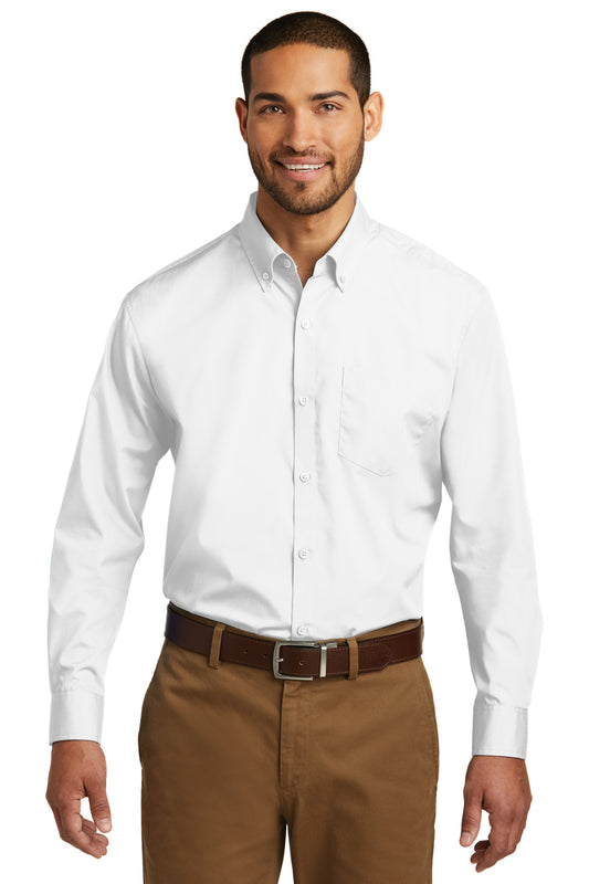 Port Authority Long Sleeve Carefree Poplin Shirt. W100 - White