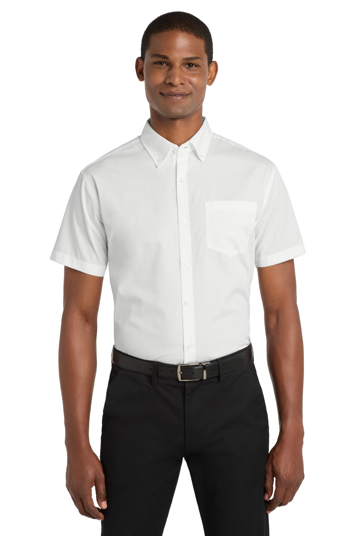 Port Authority Short Sleeve Carefree Poplin Shirt. W101 - White