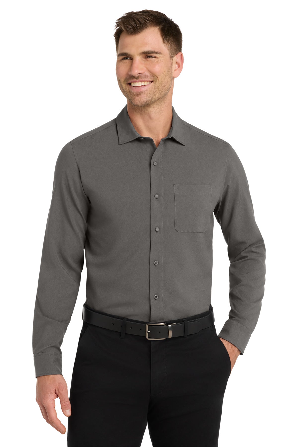 Port Authority  Long Sleeve Performance Staff Shirt W401 - Graphite