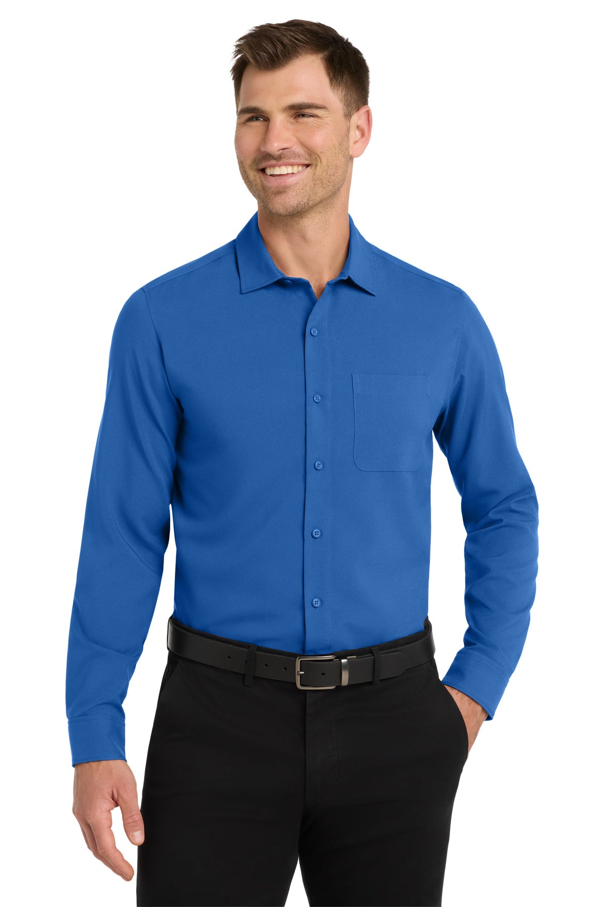 Port Authority  Long Sleeve Performance Staff Shirt W401 - True Blue