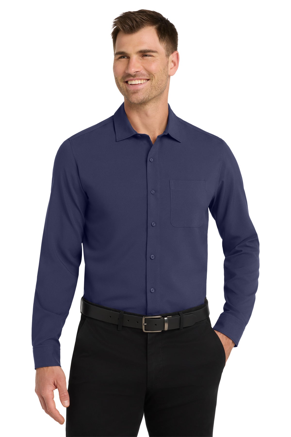 Port Authority  Long Sleeve Performance Staff Shirt W401 - True Navy