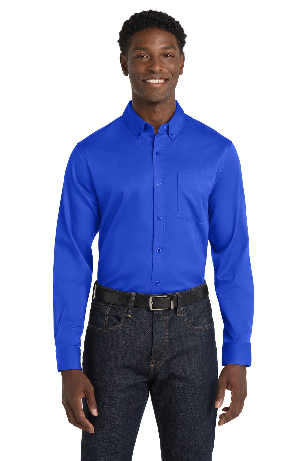 Port Authority Long Sleeve SuperPro React Twill Shirt. W808 - True Royal